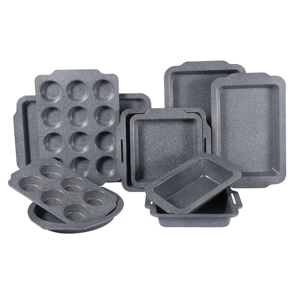 
K-558-GMC stone coating Bakeware Sets Amazon hot sale carton steel with non-stick Coating 