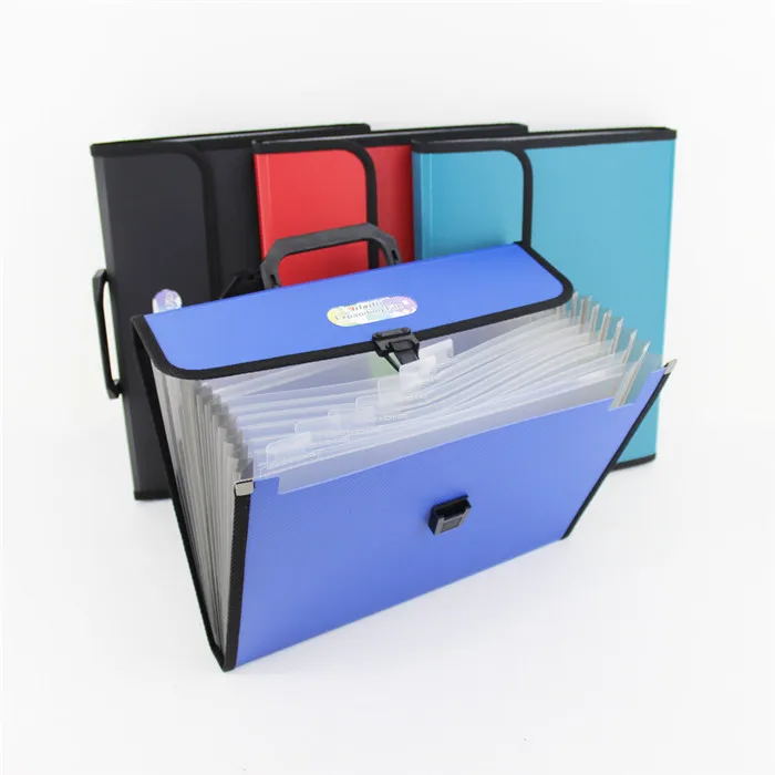 Poly  Letter Size Expanding File Folder 12 Pockets document bag for office with handle