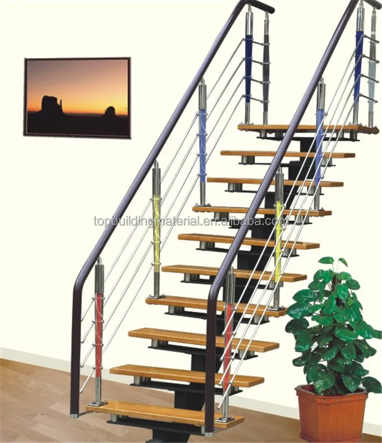 
Modern Indoor stairs single stringer Steel Stairs custom stairs 