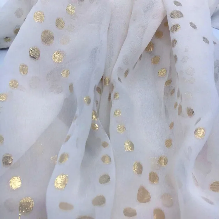 Шелковая/металлическая шифоновая ткань под заказ для одежды платья
