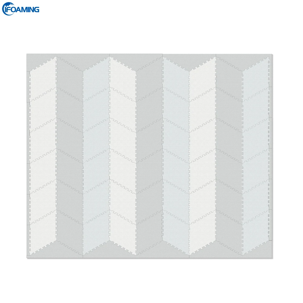
Stylish Interlocking Rhombus Puzzle Baby Foam Playmat Grey/White/Cream 