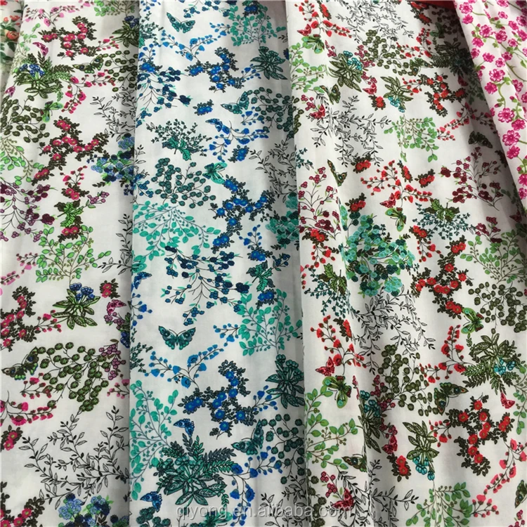 Soft Hand feel Flower Design Printed Spun 100%Rayon Viscose Fabric for Pajamas Garments