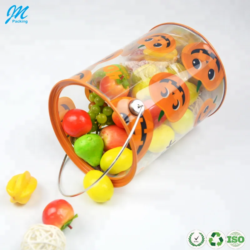 Custom Printing Plastic Halloween Bucket Cylinder Tube Packaging for Candy/Dolls/Toy