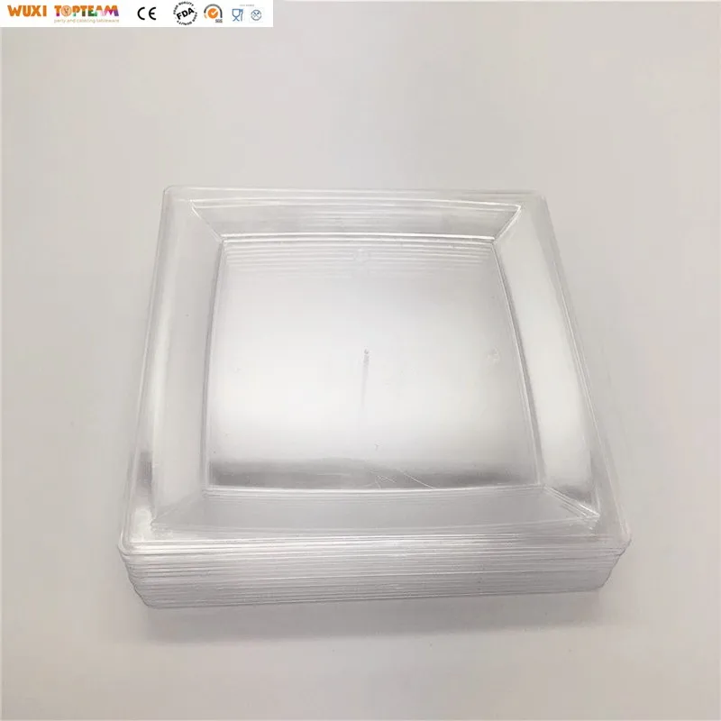 Plastic Clear Square Plate Disposable Plastic Dishes