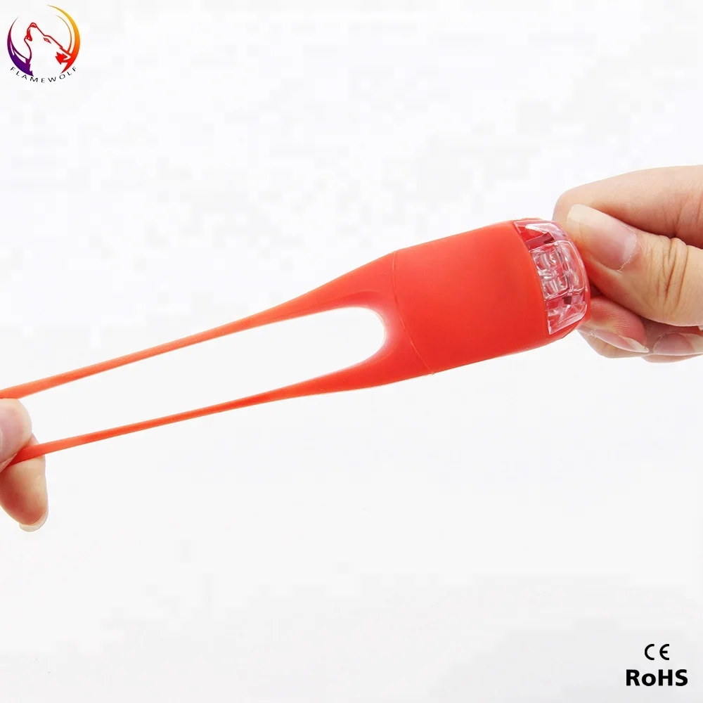 Hannuo silicone warning LED bicycle safety light paired with innovative silicone bracket bicycle accessories