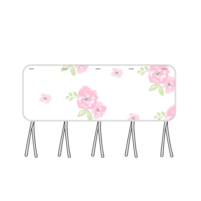 Flowers print polyester microfiber crib bumper cover breathable baby crib rail cover