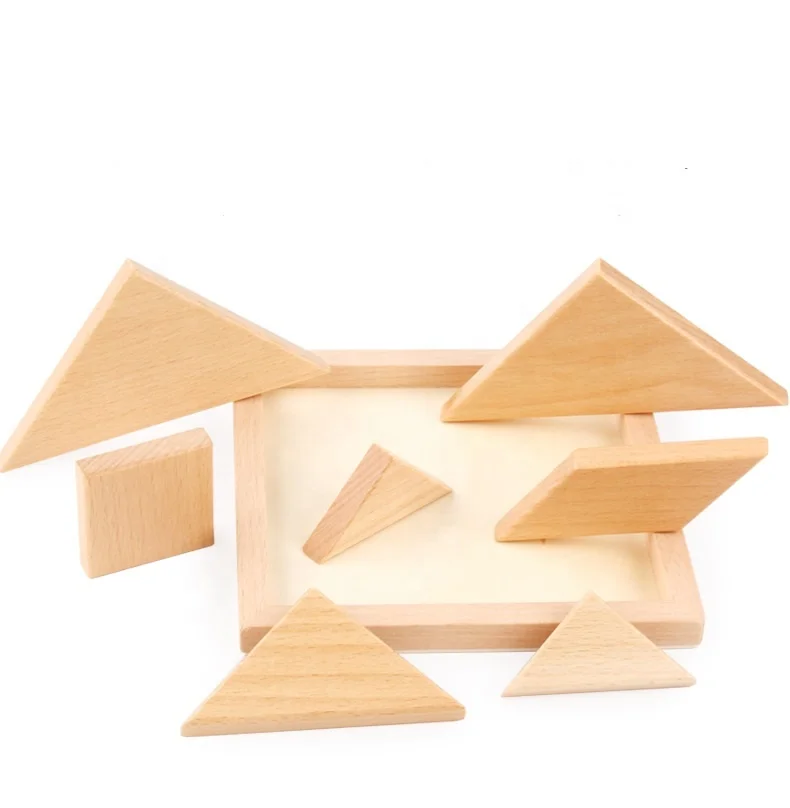 Large Size Wooden Jigsaw Tangram Board Educational Kids  Puzzle Shape Developmental Toy New Arrival