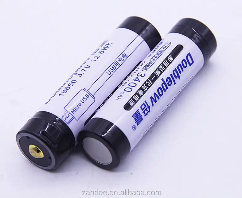 18650 USB lithium rechargeable battery, 3.7v high capacity 3400mah support USB Charge