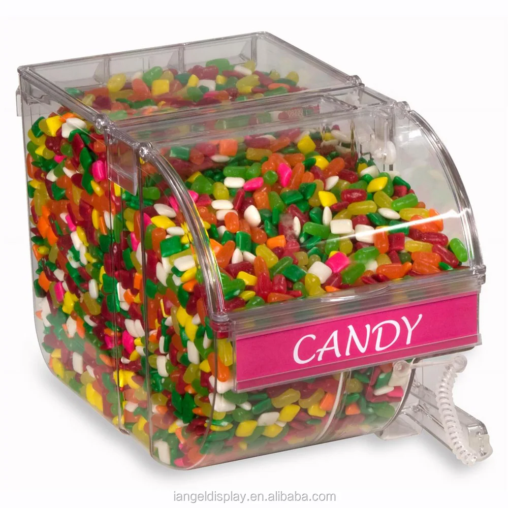Iangel Candy store large capacity, transparent acrylic candy display shelf