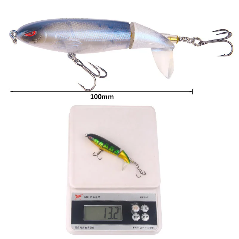 YOUME Whopper Popper 13G 10CM Topwater Fishing Lure Artificial Bait Hard Plopper Soft Rotating Tail Hard Lures