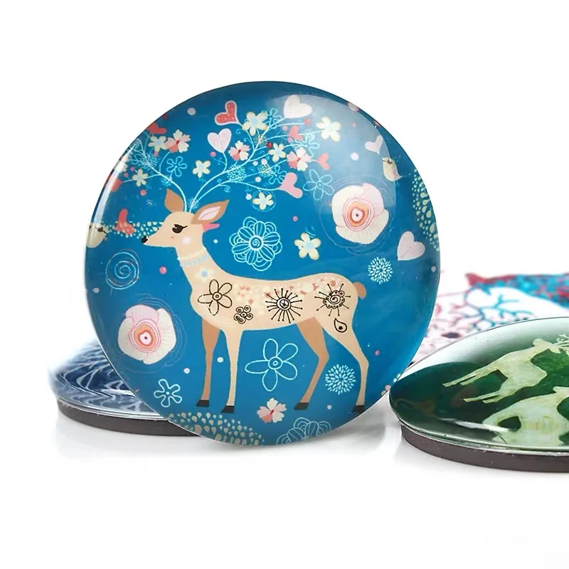 Wholesale High Standard Personality Custom Refrigerator Magnets 3inch Dome 3d Fridge Magnets Crystal Glass Round Fridge Magnet