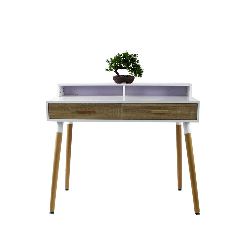 dining table set italian Irish style MDF panel type sideboard small cabinet with two drawers and beech wood legs