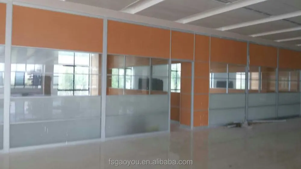 Saudi Arabia Office soundproof removable partition bank double glass aluminum office partition walls folding glass partition