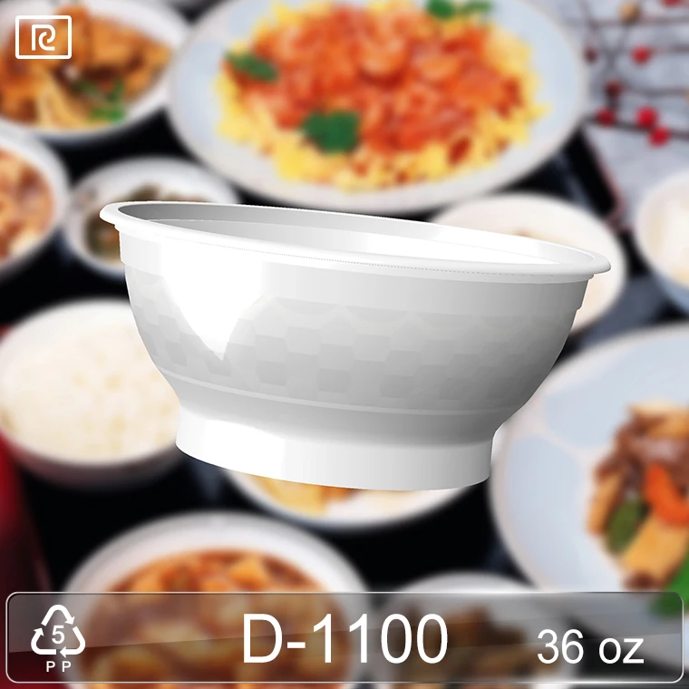 KL01 12/15/24/36oz white clear transparent disposable custom printed - plastic PP container salad bowl with lid