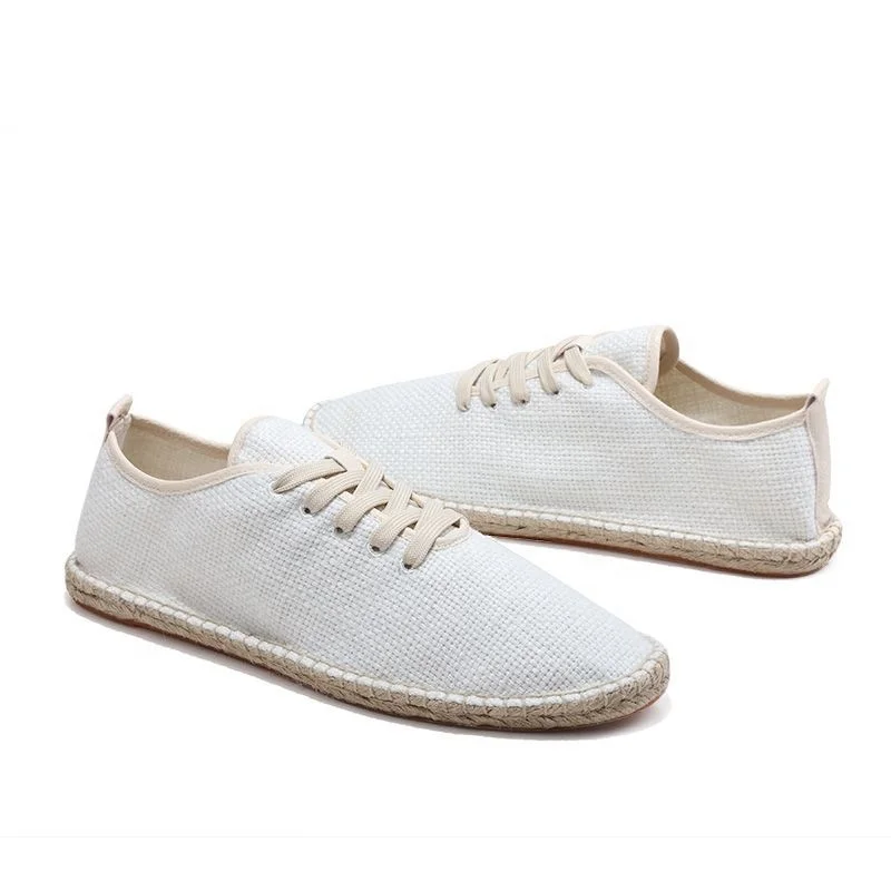 Wholesale casual men shoes factory custom hemp rope lace up espadrilles men