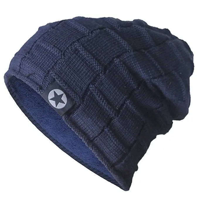 Зимняя вязаная теплая шапка Bodvera плотная мягкая эластичная Шапка-бини с напуском