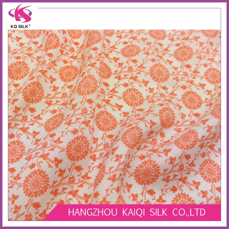 Hot Sale Floral Fabric Habotai Silk Fabric Print Silk Fashion Fabric for Dress Scarf