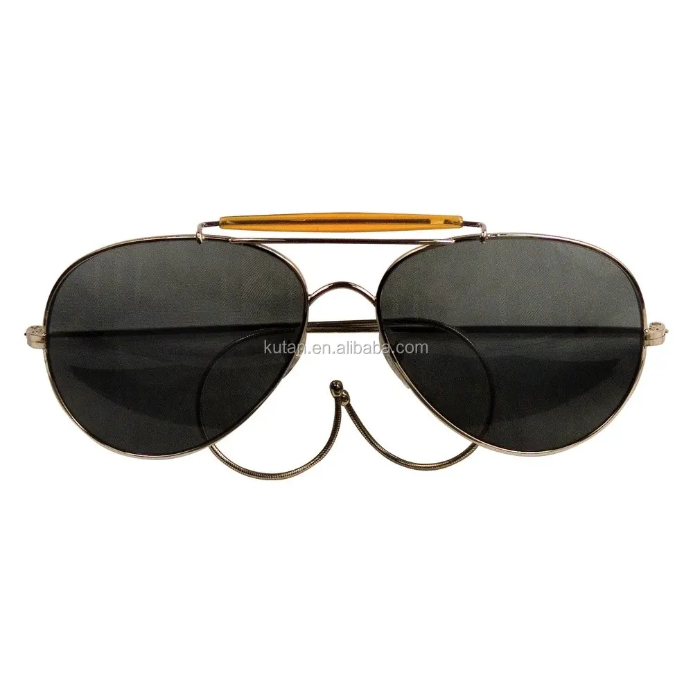 Air Force Style spring hook legs Sunglasses custom gafas summer designer mirrored lens metal hook temples sunglasses