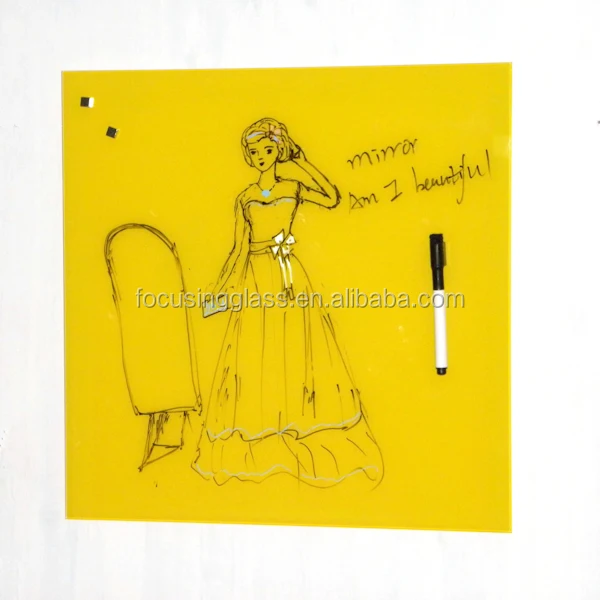 Candy color kids magnetic boards tempered glass writing board