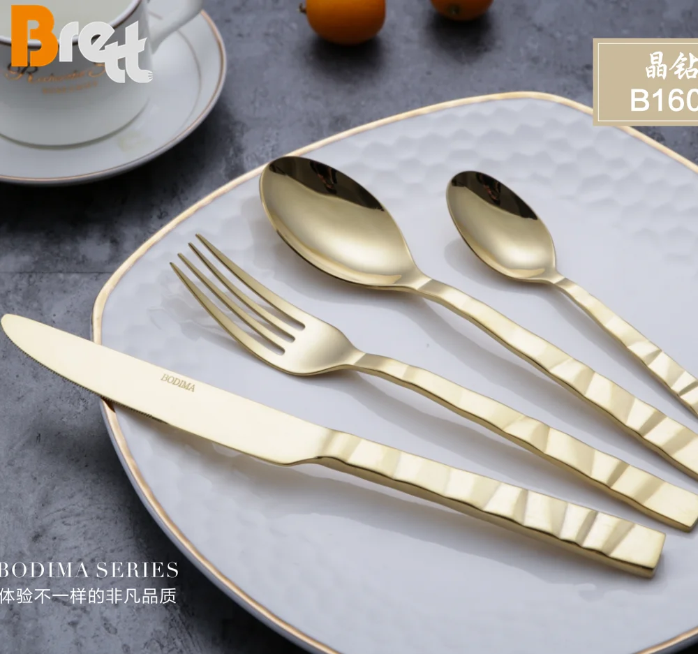 Dubai Tableware Stainless Steel Fork Silver Gold Royal Flatware Set