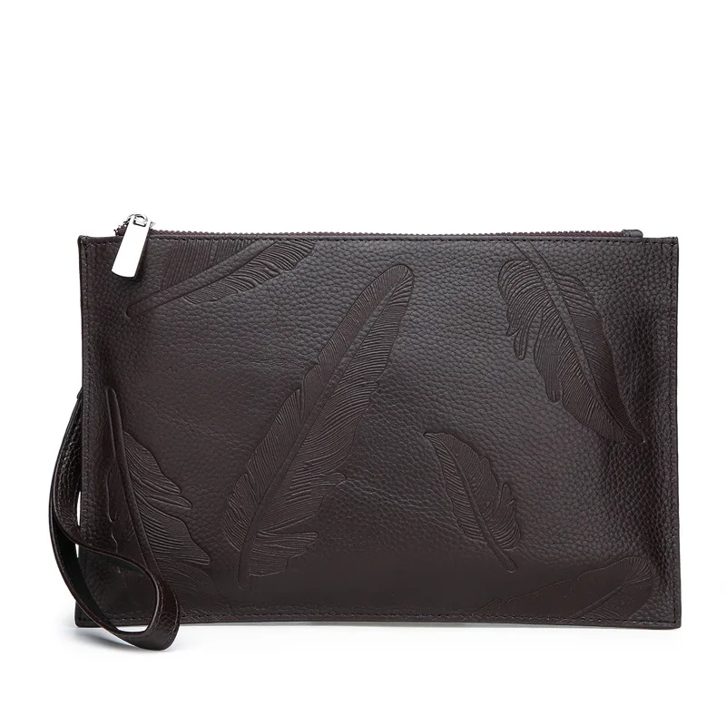 Omaska Customized New Handbag Bag Men Embossing Cow Genuine Leather Wallet Clutch Bag