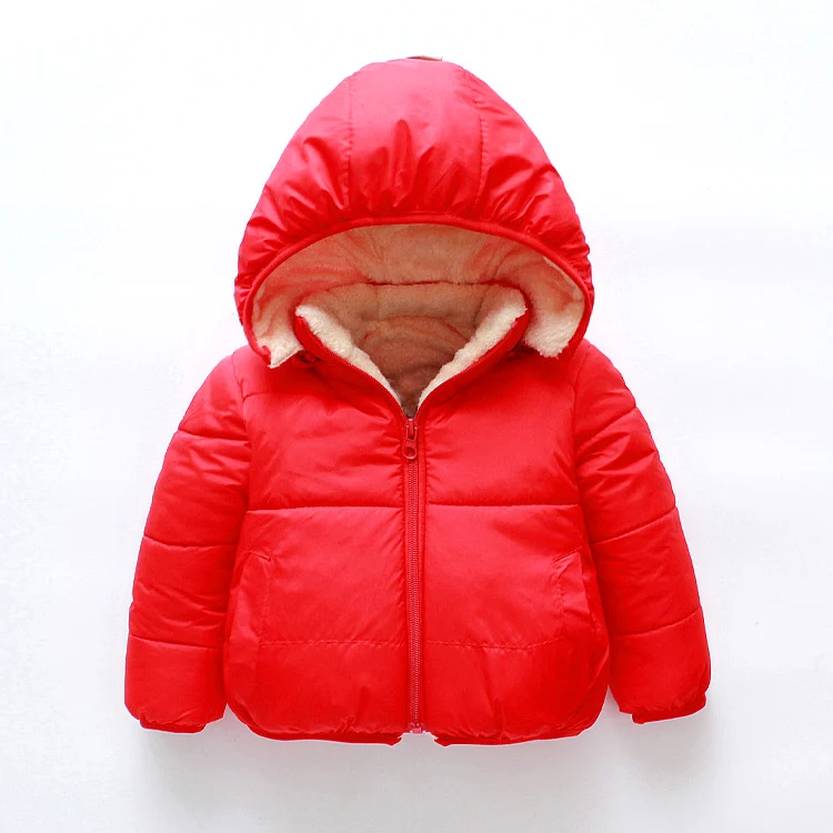 Детская зимняя куртка на молнии с капюшоном и длинным рукавом