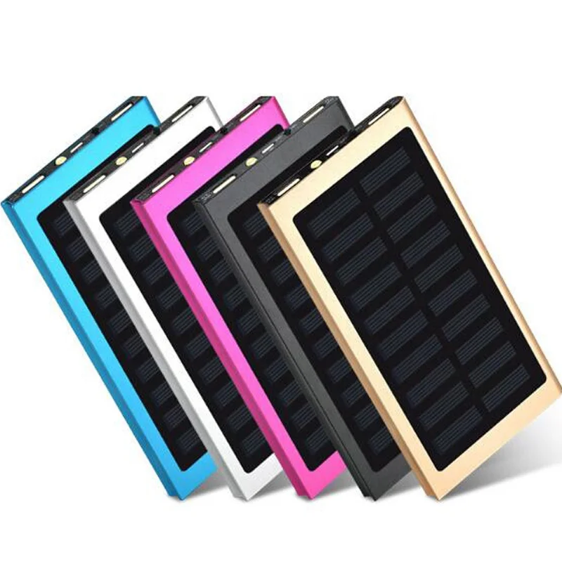 
Cheap logo custom price portable Solar cell phone 8000mah external battery charger power bank with light 