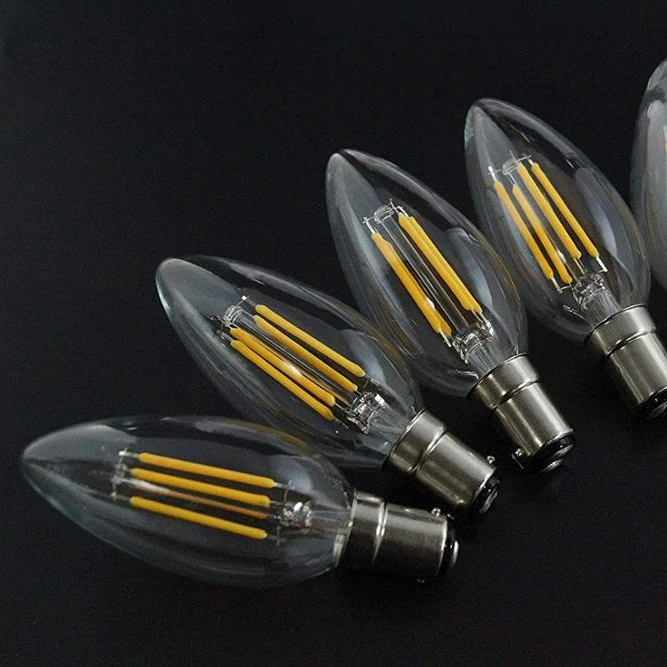 4W B15 bayonet base 5pack indoor outdoor decorative C35 led filament bulb