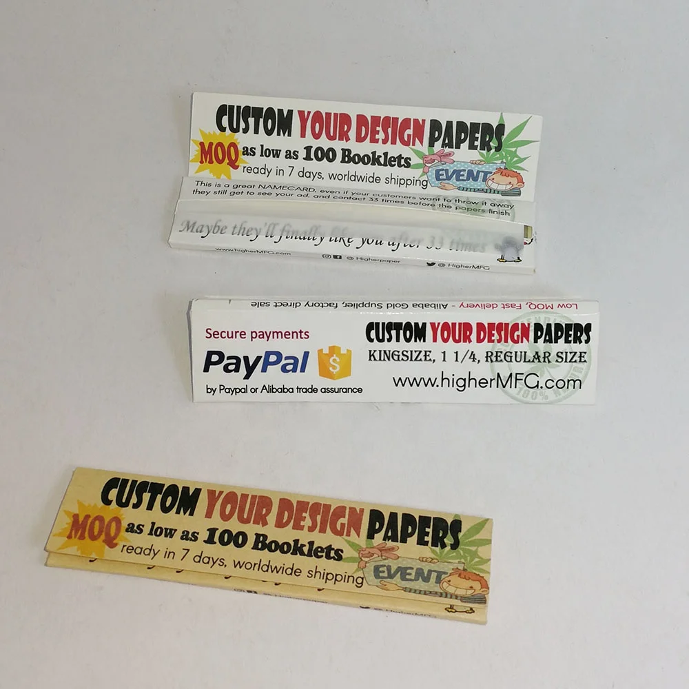 
Hemp rolling paper kingsize slim slow burn organic paper 