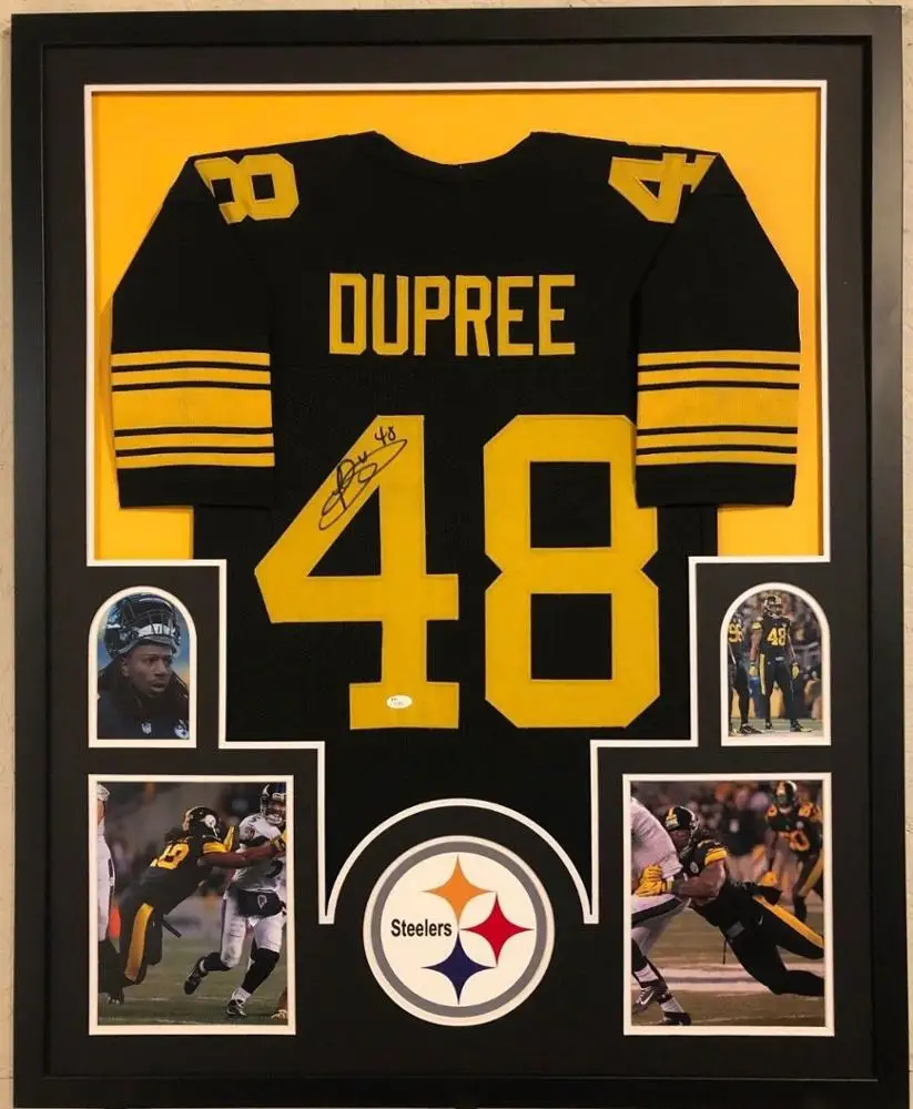 
FRAMED PITTSBURGH STEELERS BUD DUPREE AUTOGRAPHED SIGNED JERSEY JSA COA MAT BOARD 