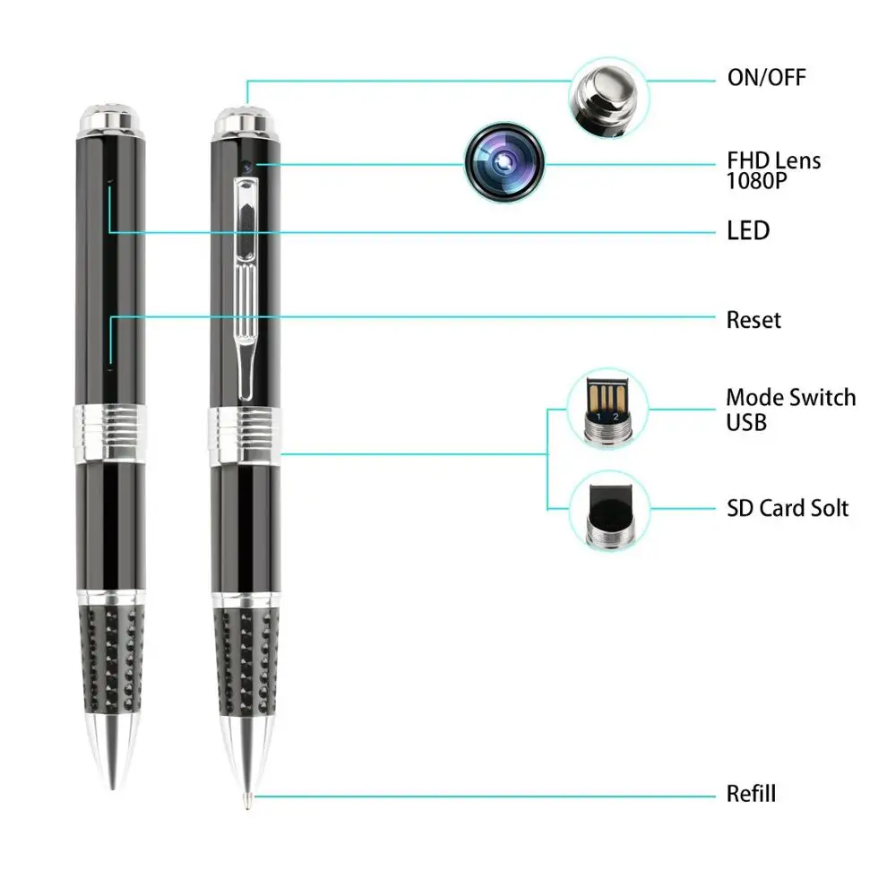 
1080P not wifi Spy Pen Camera Audio Video hidden Recorder portable Mini DV Camera Pen wholesale 