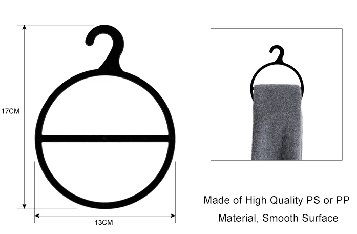 Ecofriendly Plastic ring for scarf Circle Towel Hanger Silk Scarves Single Ring With Hook Cape Wraps