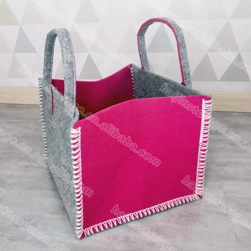 Felt Cloth Storage Basket For toys or clothes foldable Storage Felt hamper