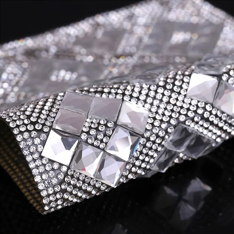 
Custom Luxury Ladies Bags Rhinestone Trimming Roll Hotfix Mesh Wholesale 