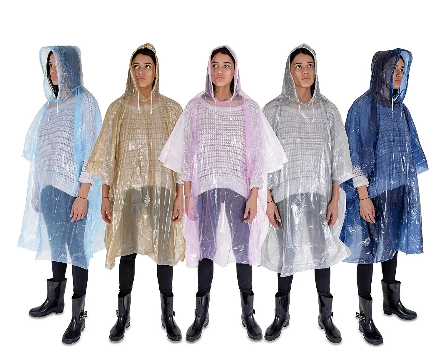 Rain Poncho for Adults Thick Disposable Rain Ponchos Raincoat for Women & Men, One Size Fits All Emergency Poncho for Theme Par