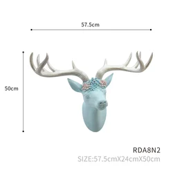 Roogo resin  wreath elk animal head wall hanging