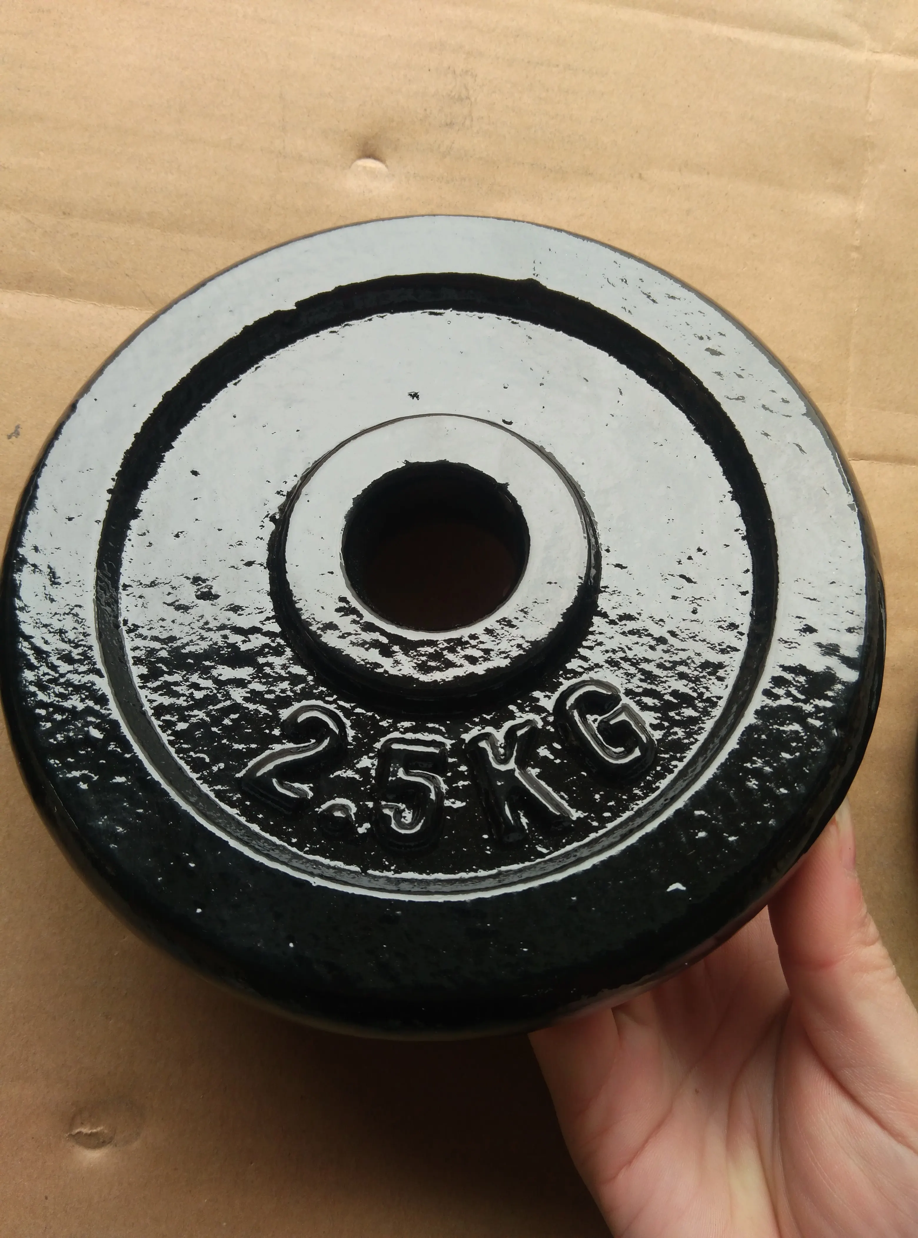 Fitness equipment black hammertone cast iron weight plate in weight lifting