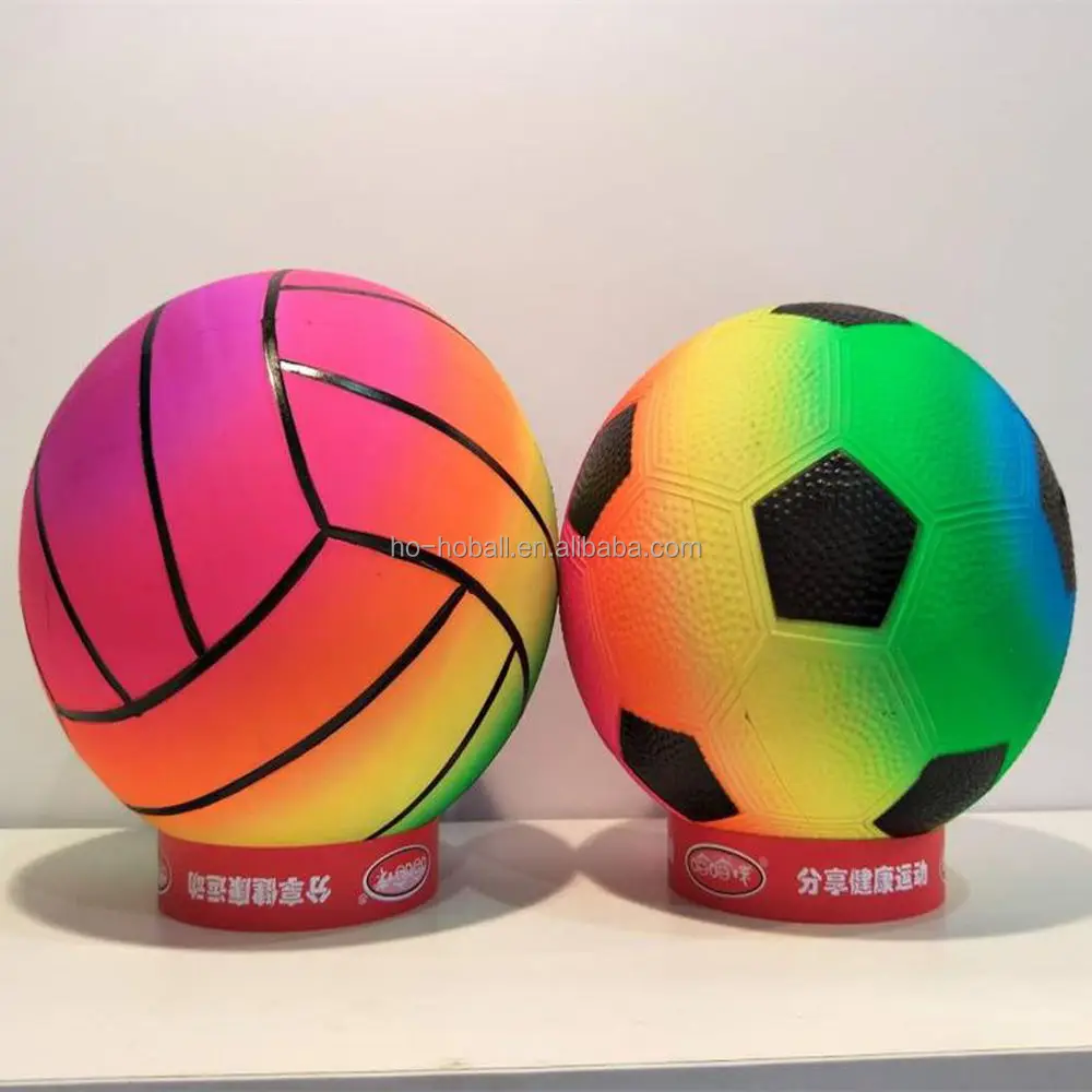 PVC inflatable 8.5inch rainbow basketball for kids