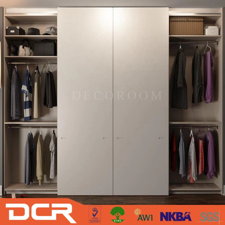 
European Style Bedroom White High Gloss Sliding Door Wooden Wardrobe Design 