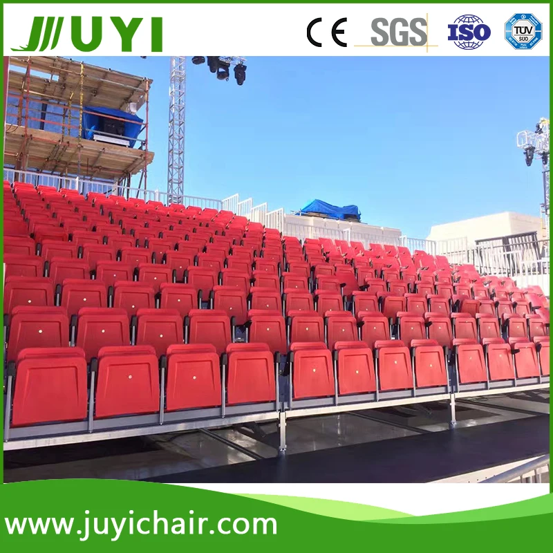 
JY-716 Factory Price Yellow plastic bleacher seats telescopic stand outdoor folding chair 