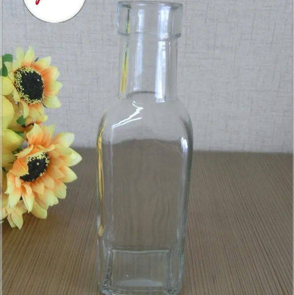 150ml Mini Clear Square Glass Bottle with Cork Top