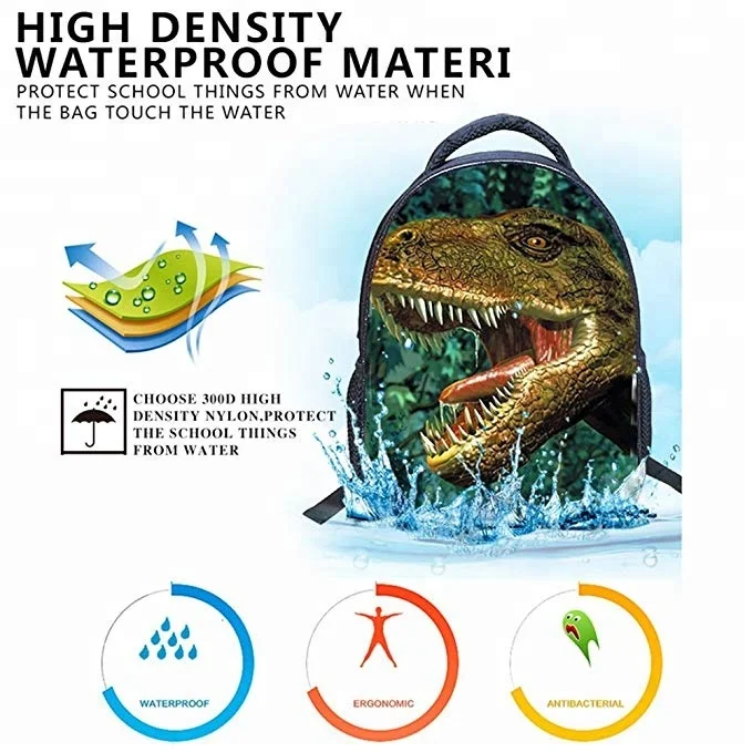 2018 New Style new semester Cool Dinosaur Animal Kids School Backpack 3D Dinosaur Drawing Children Book Bag for boy