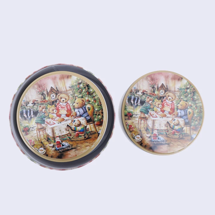 High Quality Wholesale Round Cookie Container Tin Empty Tin Box Of Candy For Gift In China