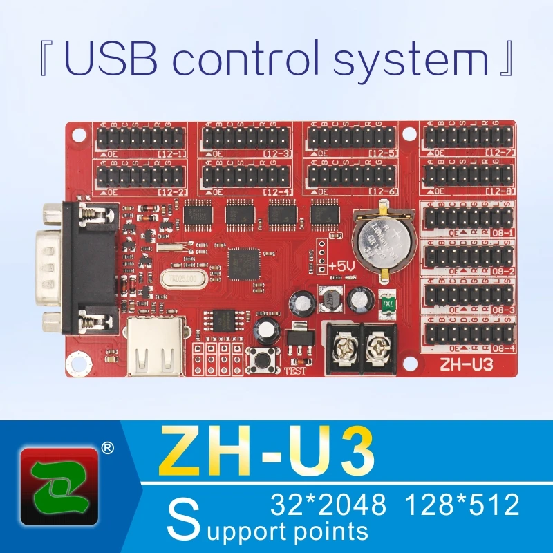 LED control board, Zhonghang ZH-U3 LED USB Control System for Outdoor& Indoor Use
