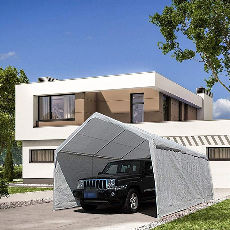 Patio 12 x 20-Feet Heavy Duty Carport, Car Canopy Shelter with Removable Side Panels, Doors and 8 Steel Legs