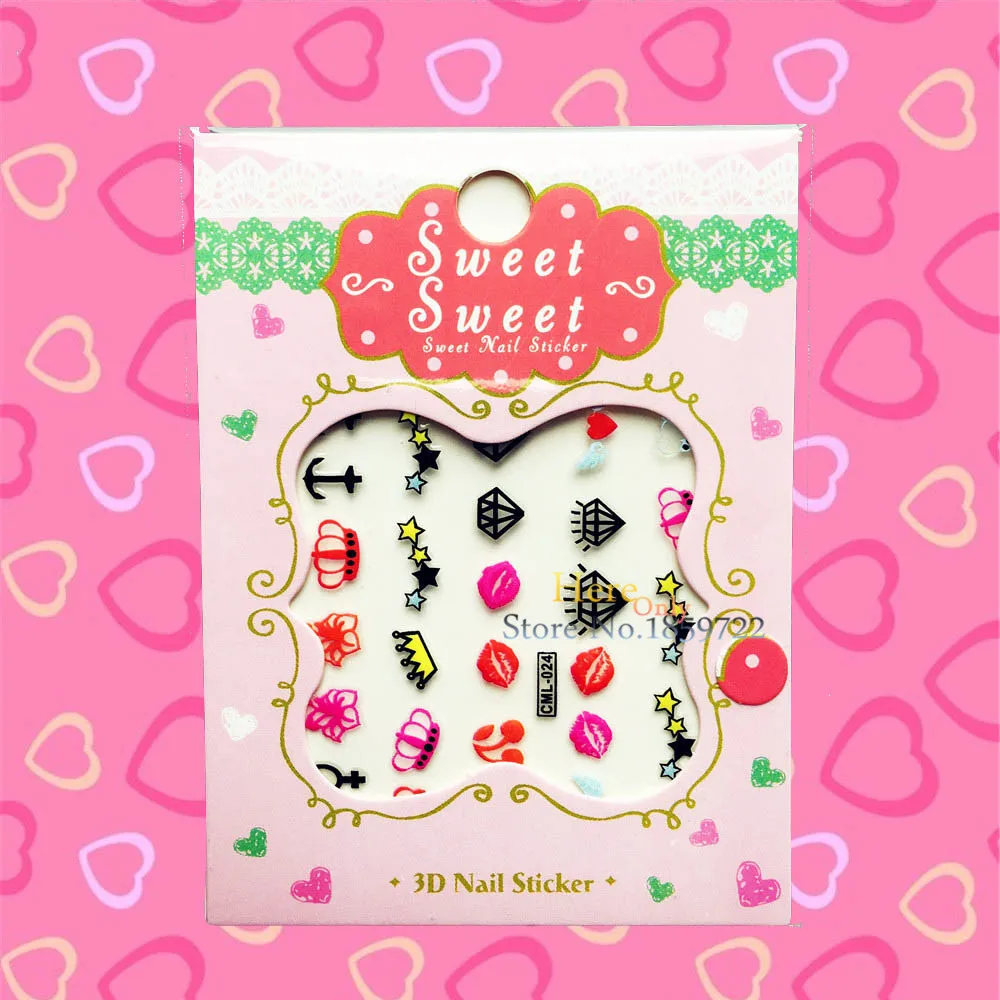 1PC Lovely Anchor Diamond Pattern Nail Stickers Stylish Nail Tip Wraps Decoration Tools HCML24 Children Christmas