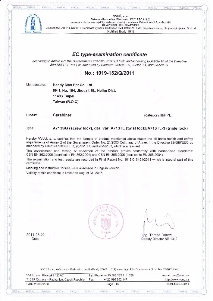 CE UIAA Certified Colorful 25 kN Carabiner For Mountaineering Rock Climbing