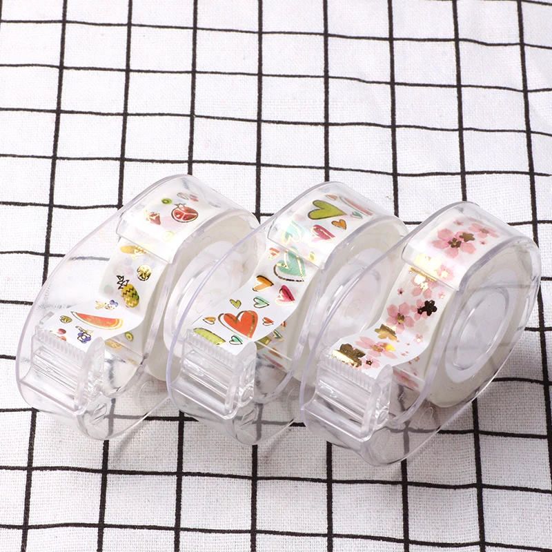 AAGU New Arrival Bowknot Flower Heart Pattern Foil Washi Tape Adhesive Paper Masking Tape Office Supplies Paper Stickers
