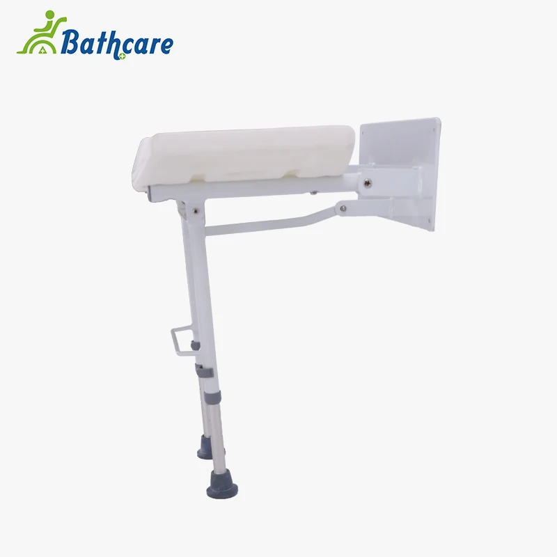 
Bathroom Adjustable Stool Bench Bracket Wall Mounted Folding Shower Seat Chair with Legs 