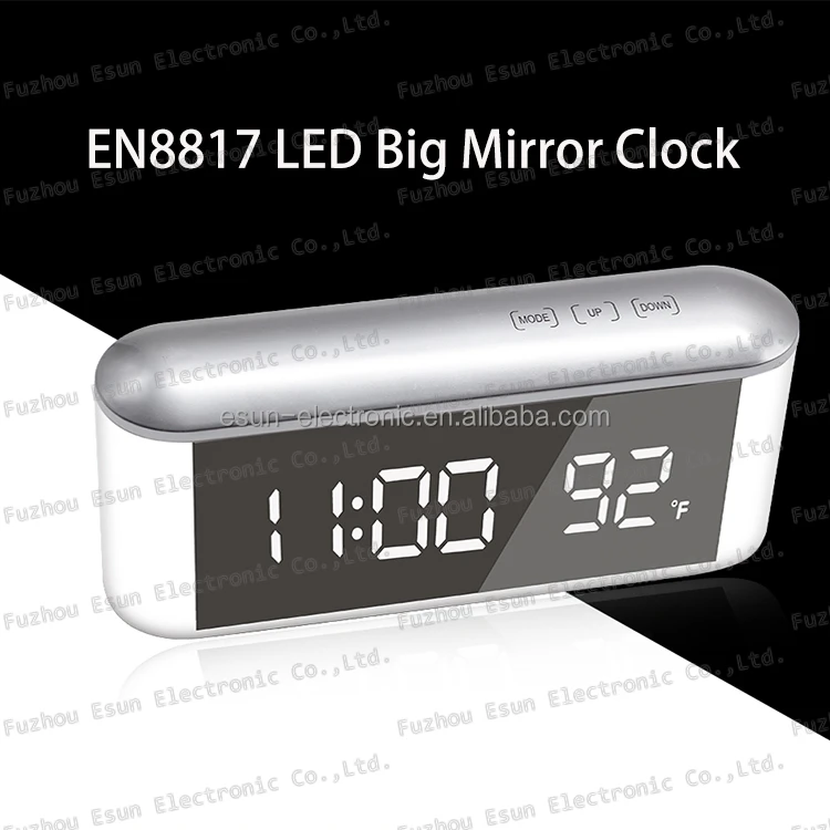 2017 Digital Touch key LED Mirror Table Wall Alarm Clock
